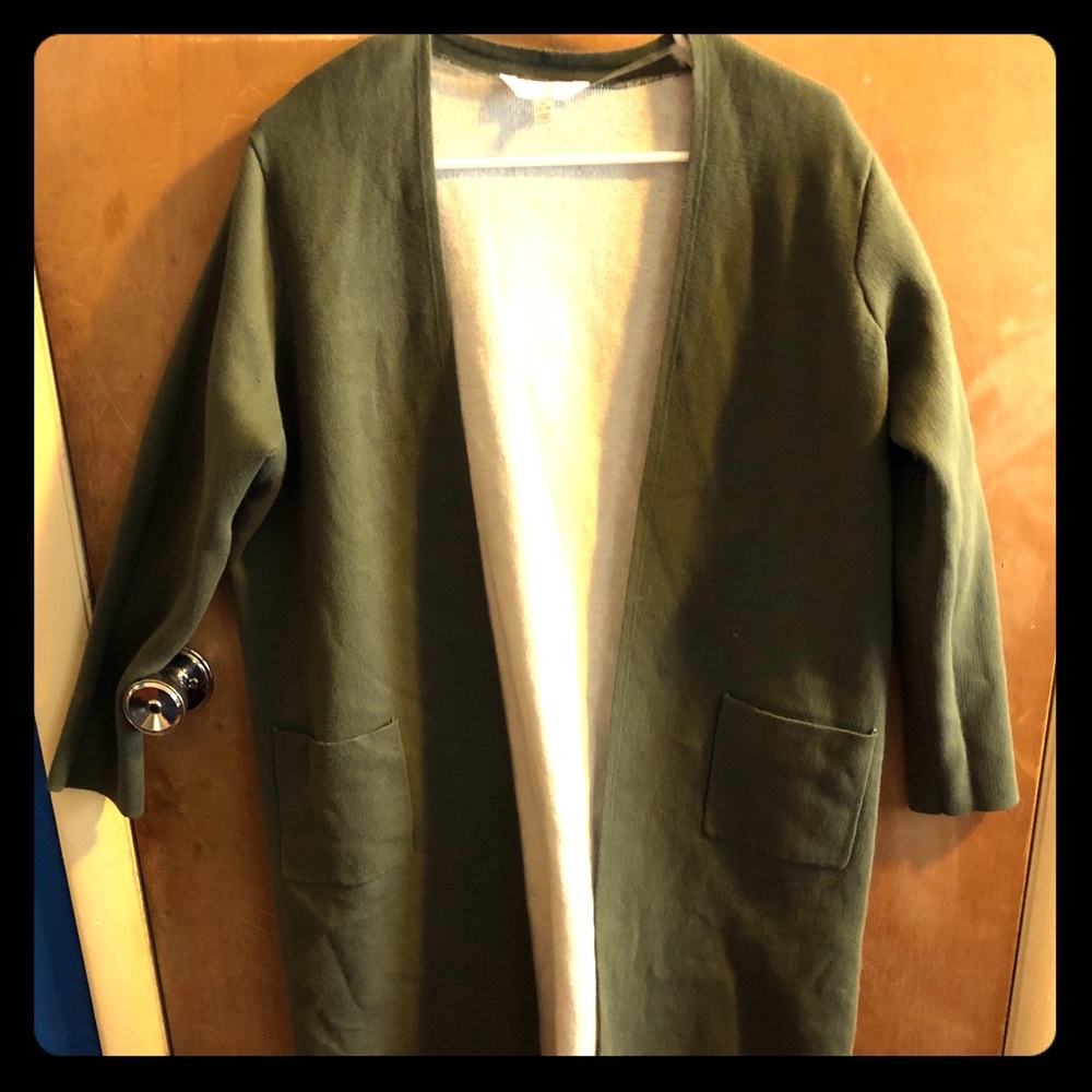 Long green sweater